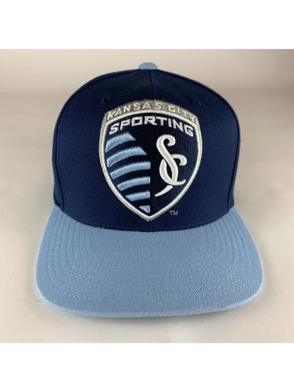 Sporting KC MLS Navy Blue Mitchell & Ness High Crown Snapback Hat